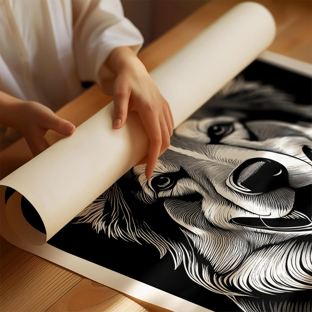 Maremma Line Dog Series in Black and White image 1