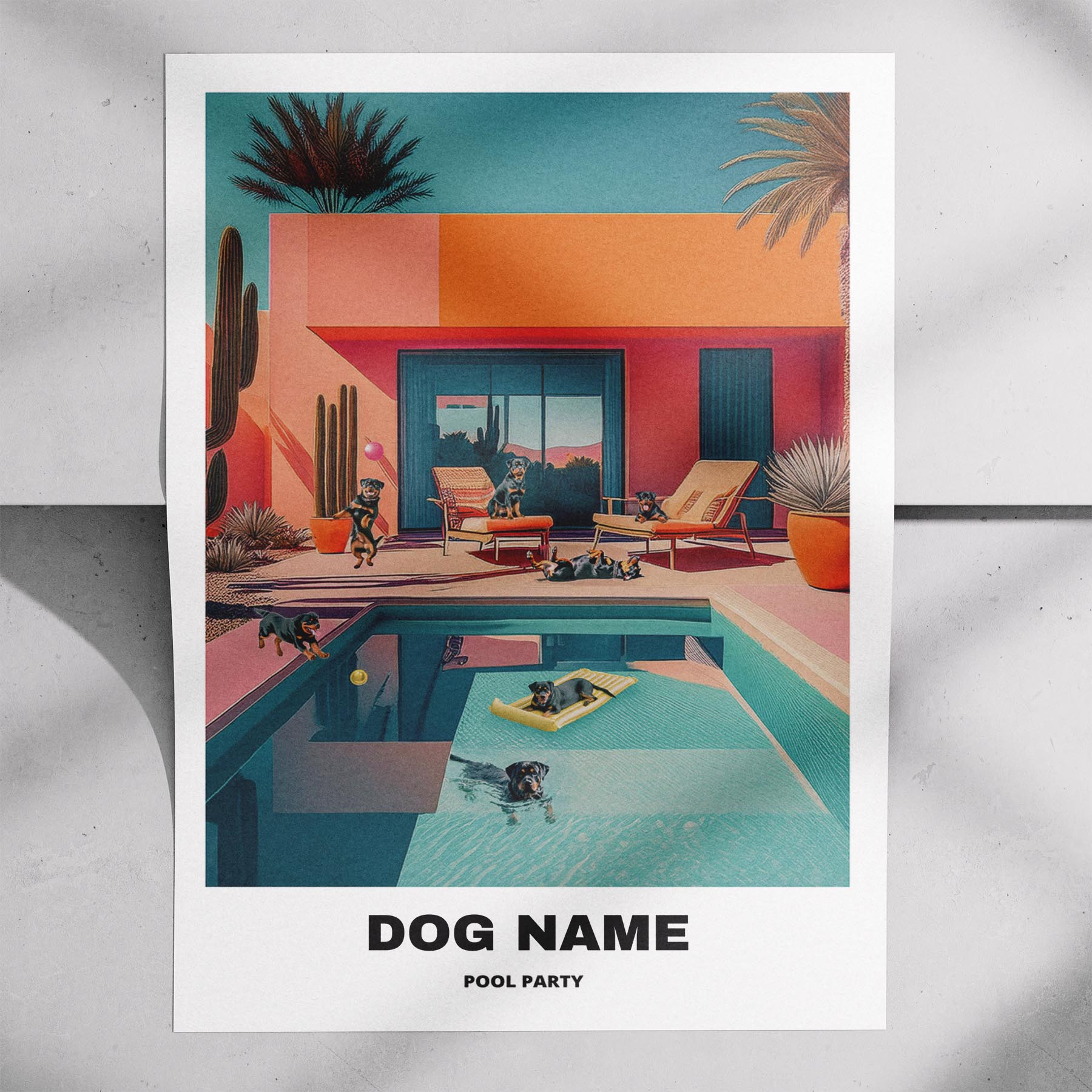 Rottweiler Custom Pool Party WITH TEXT image 7