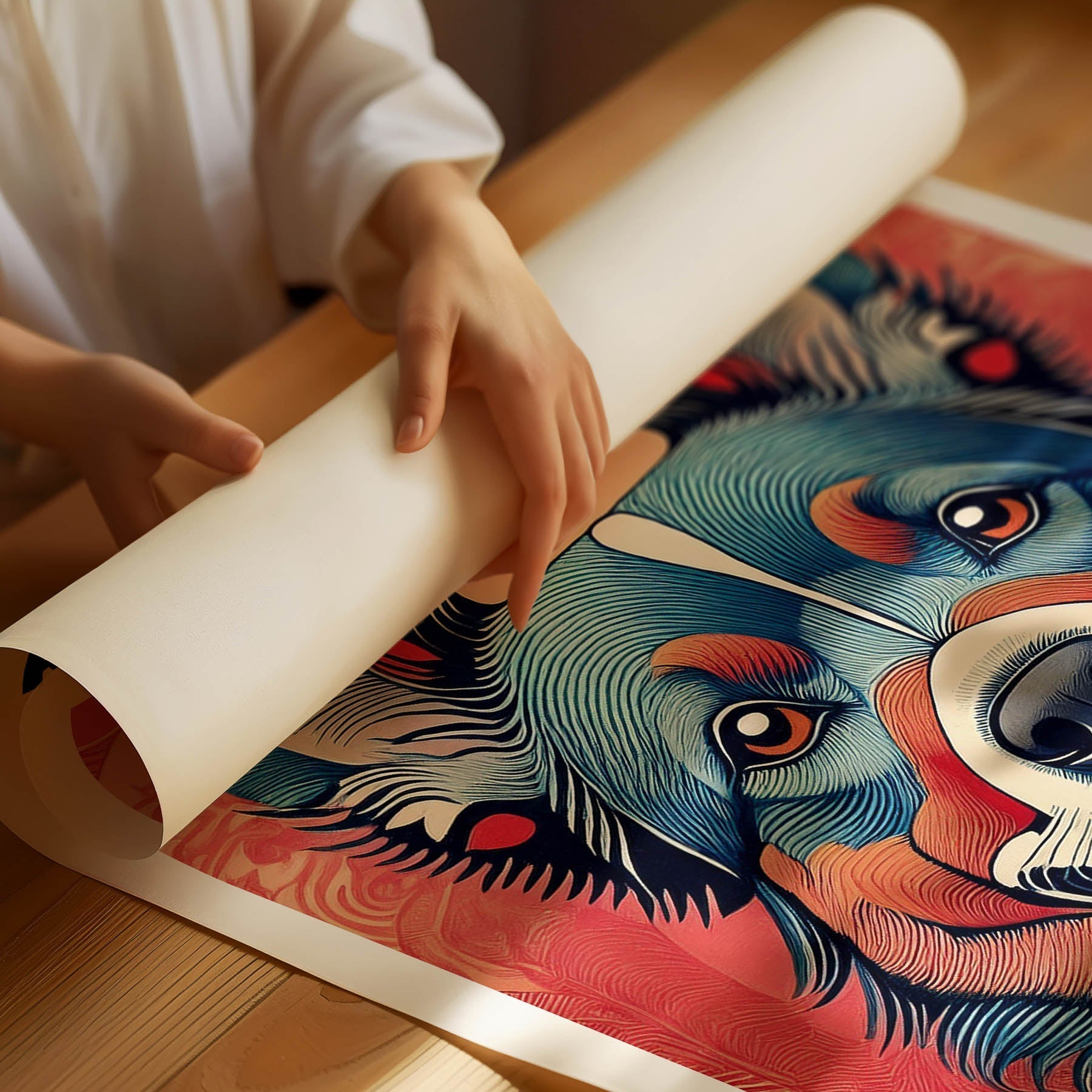 Kelpie Hokusai Japanese Inspired Dog Series with Text image 1