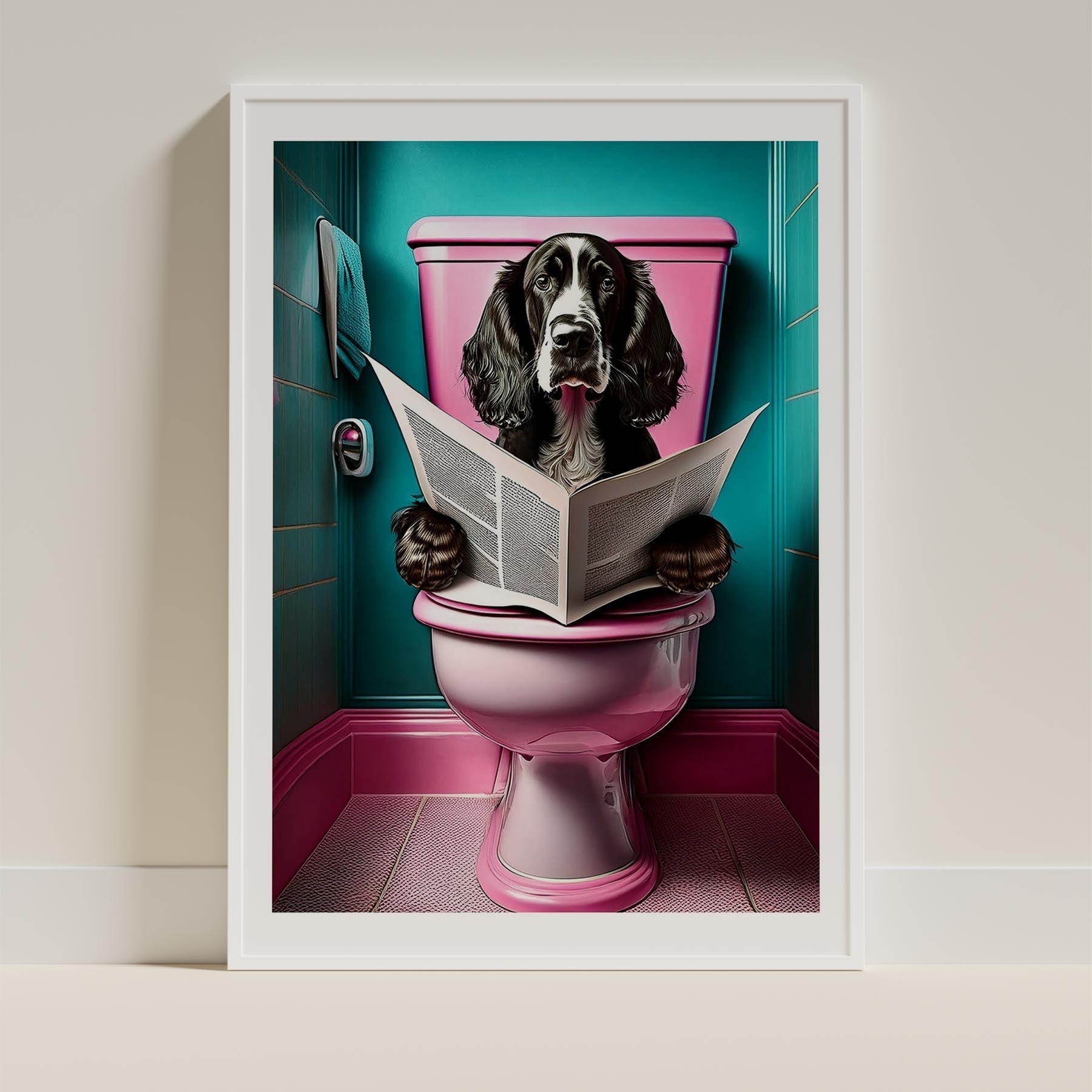 Gordon Setter Toilet Dogs PInk and Turquise image 9