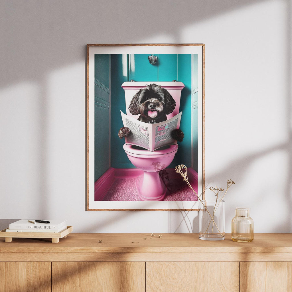 Bichon Frise Toilet Dogs PInk and Turquise image 8