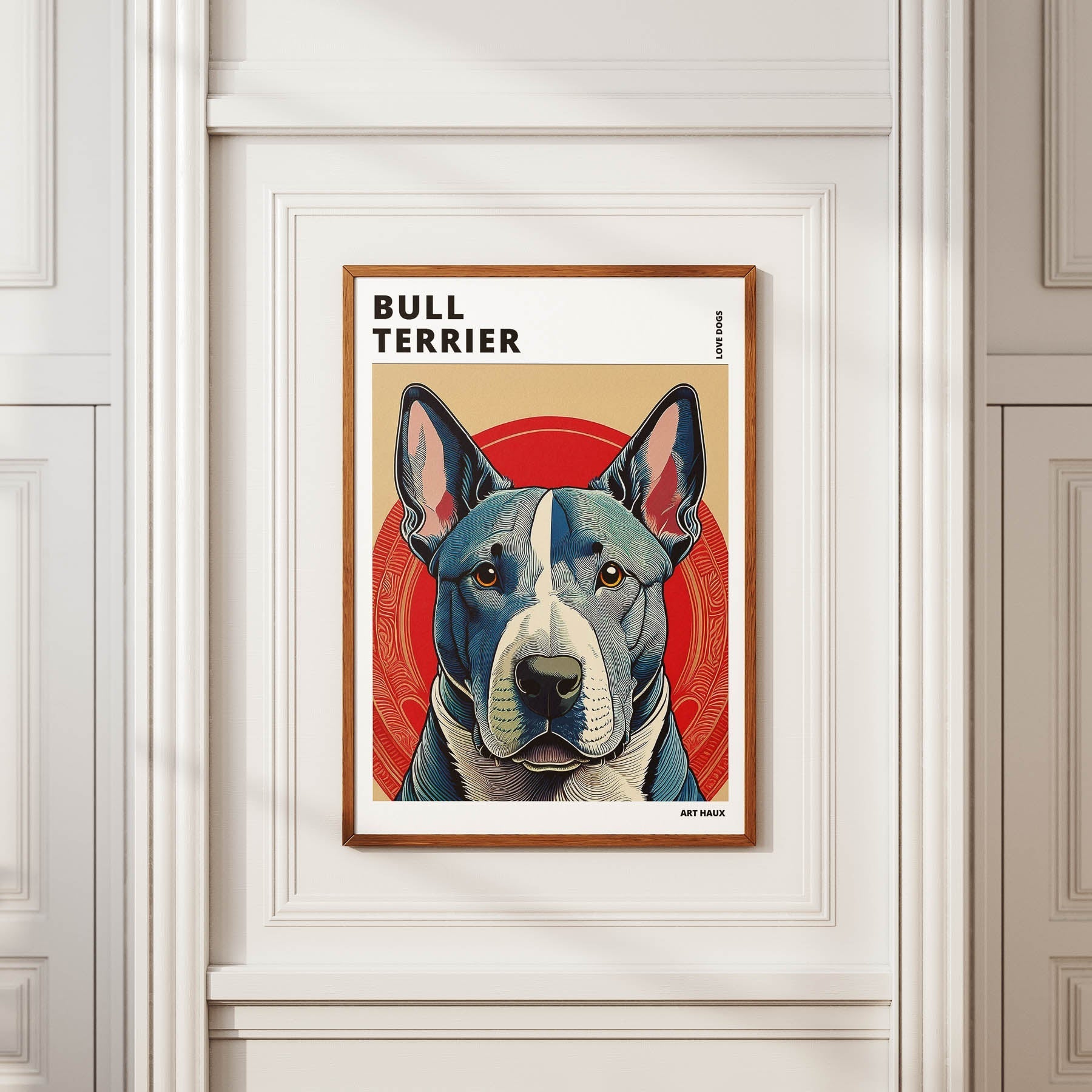 Bull Terrier Hokusai Japanese Inspired Dog Series with Text image 3
