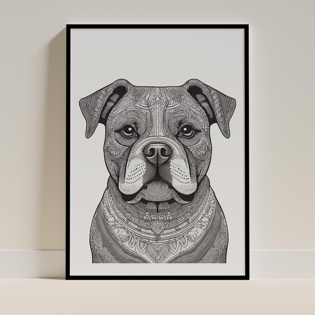 Bulldog Mandala Black and White Dog Series image 0