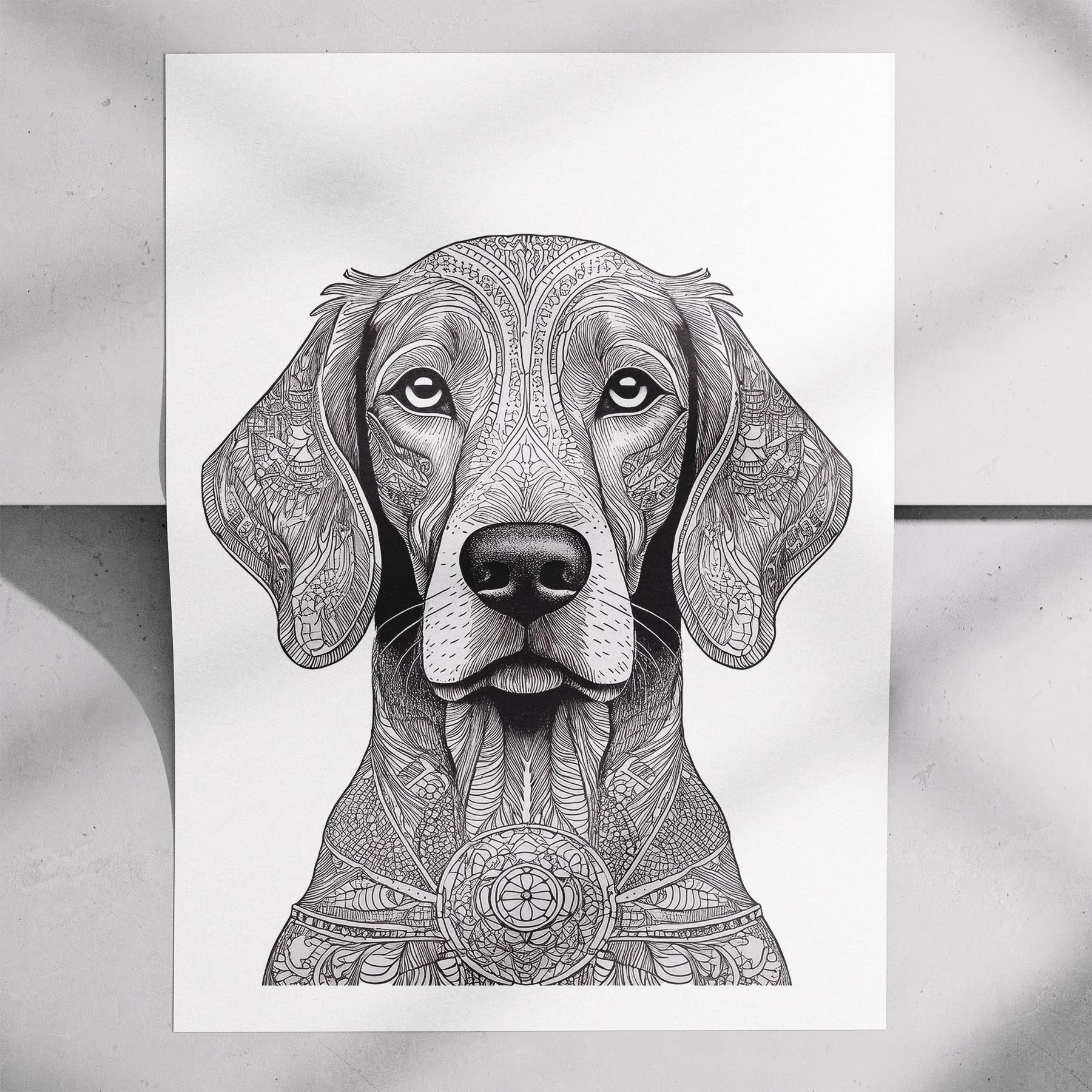 Irish Setter Mandala Black and White Dog Series image 7