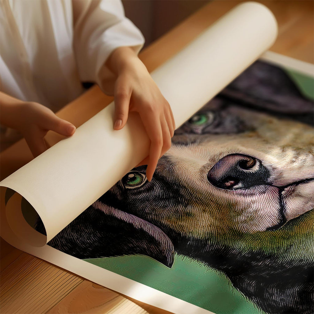 Bernese Mountain Dog Green Painted Series image 1