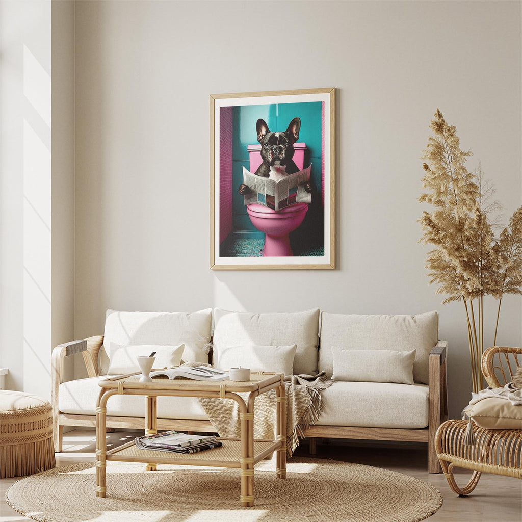 French Bulldog Toilet Dogs PInk and Turquise image 2
