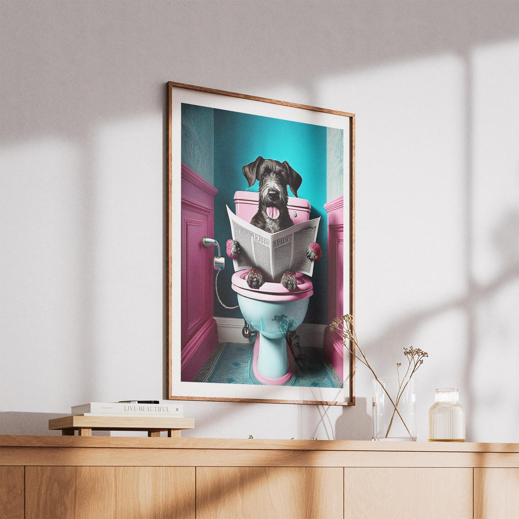 Deerhound Toilet Dogs PInk and Turquise image 5