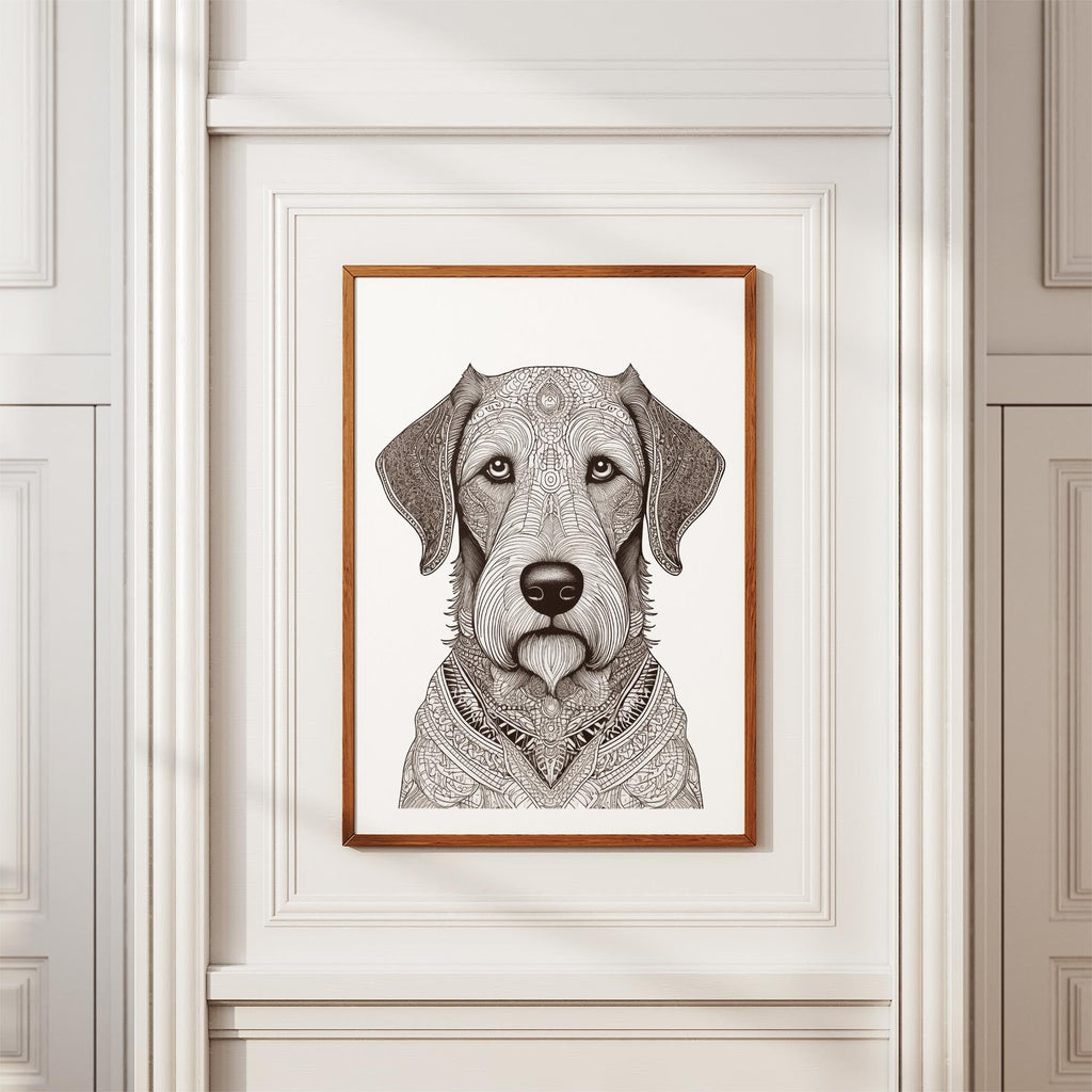 Irish Wolfhound Mandala Black and White Dog Series image 3