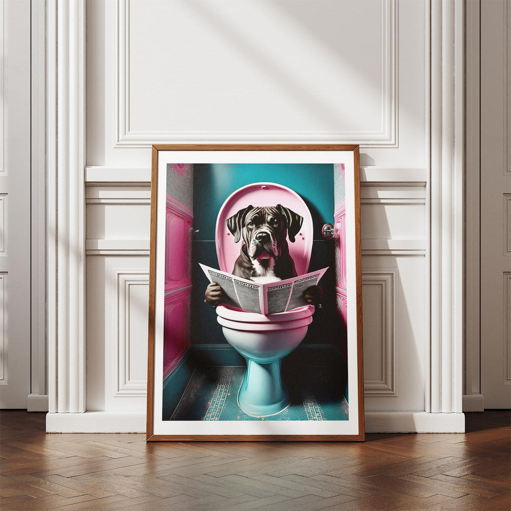Dogue de Bordeaux Toilet Dogs PInk and Turquise image 4