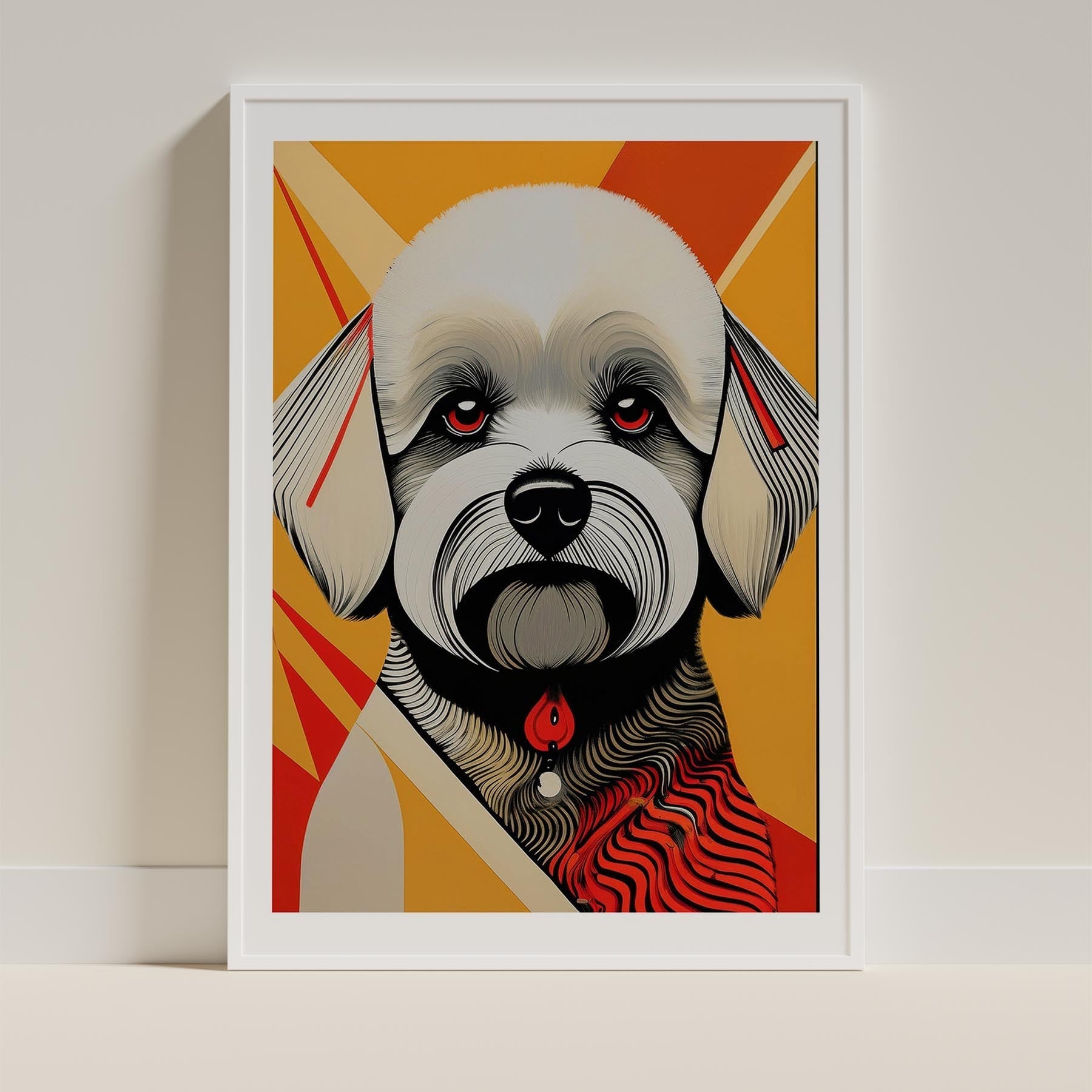 Bichon Frise Geometric Orange Series image 9