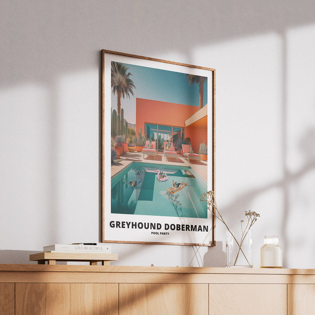 Greyhound Doberman Pool Party image 6