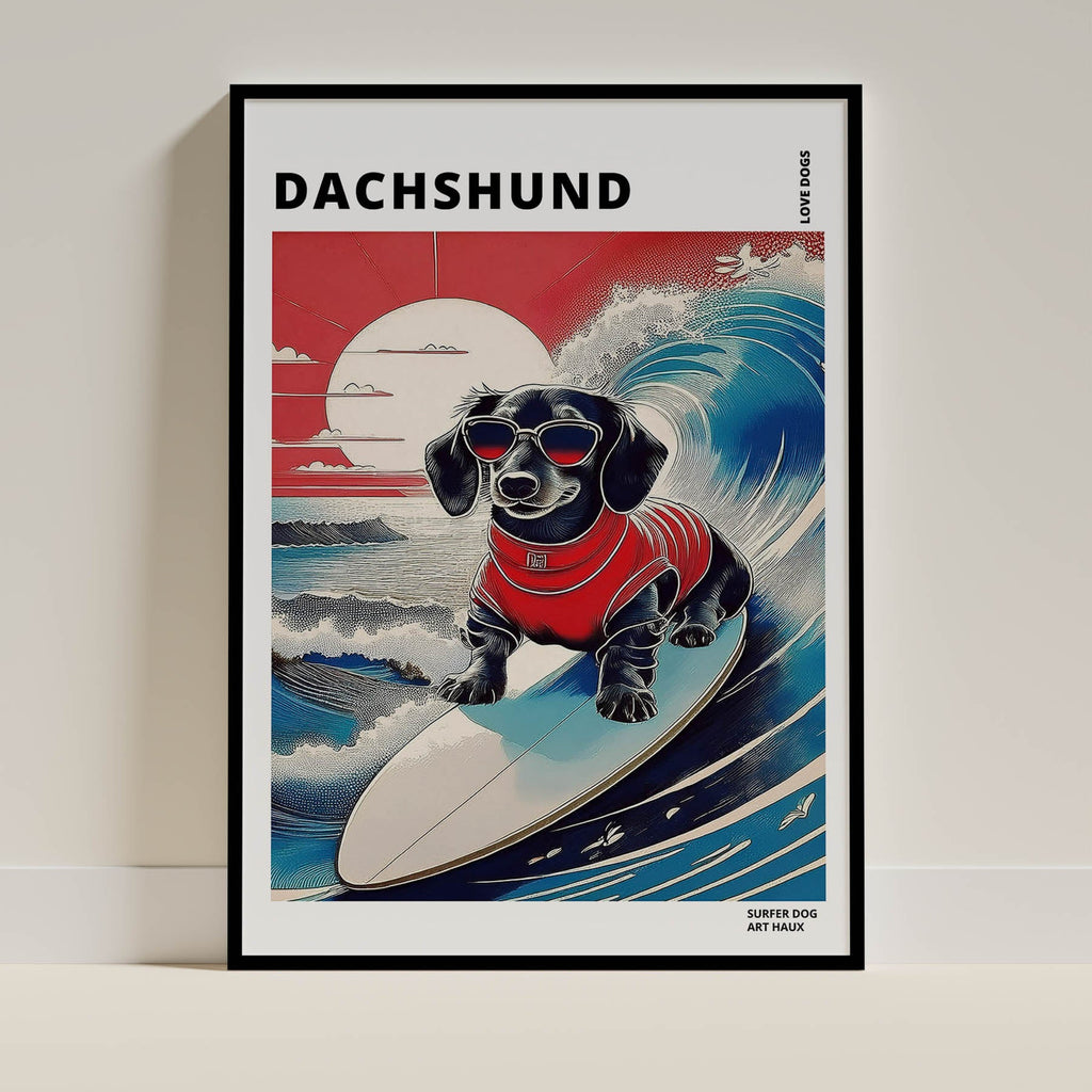 Dachshund Hokosai Surfer Dogs 1 image 0