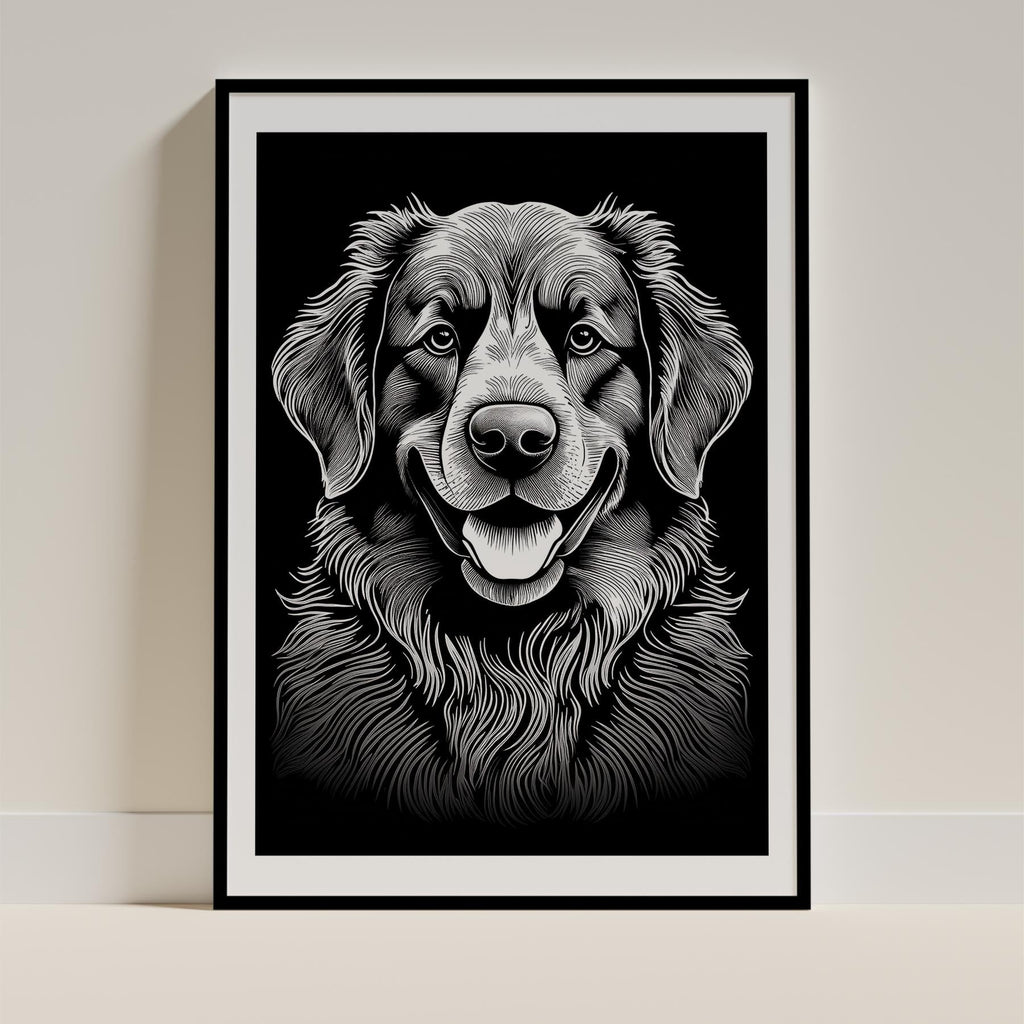 Newfoundland Line Dog Series in Black and White image 0