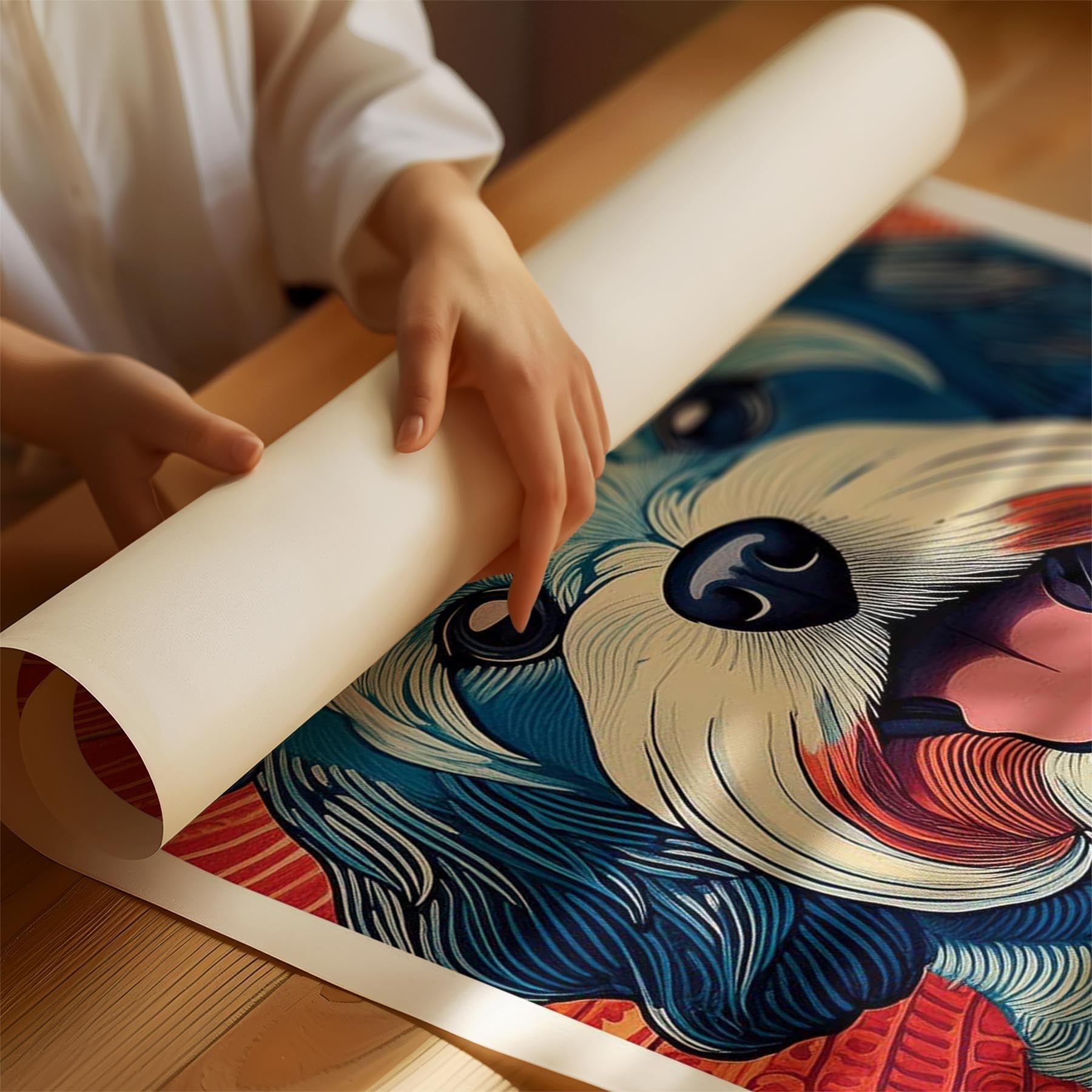 Maltese Hokusai Japanese Inspired Dog Series image 1