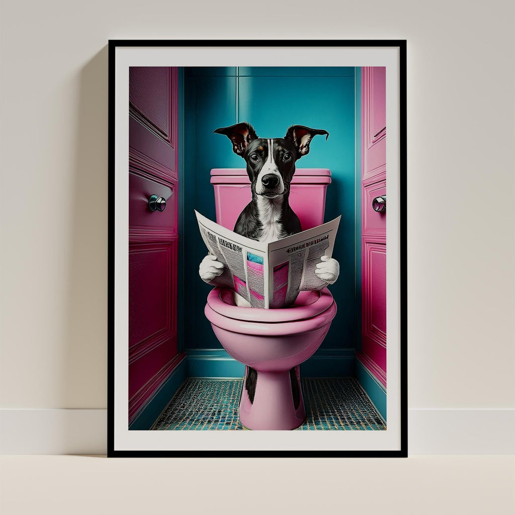 Whippet Toilet Dogs PInk and Turquise image 0