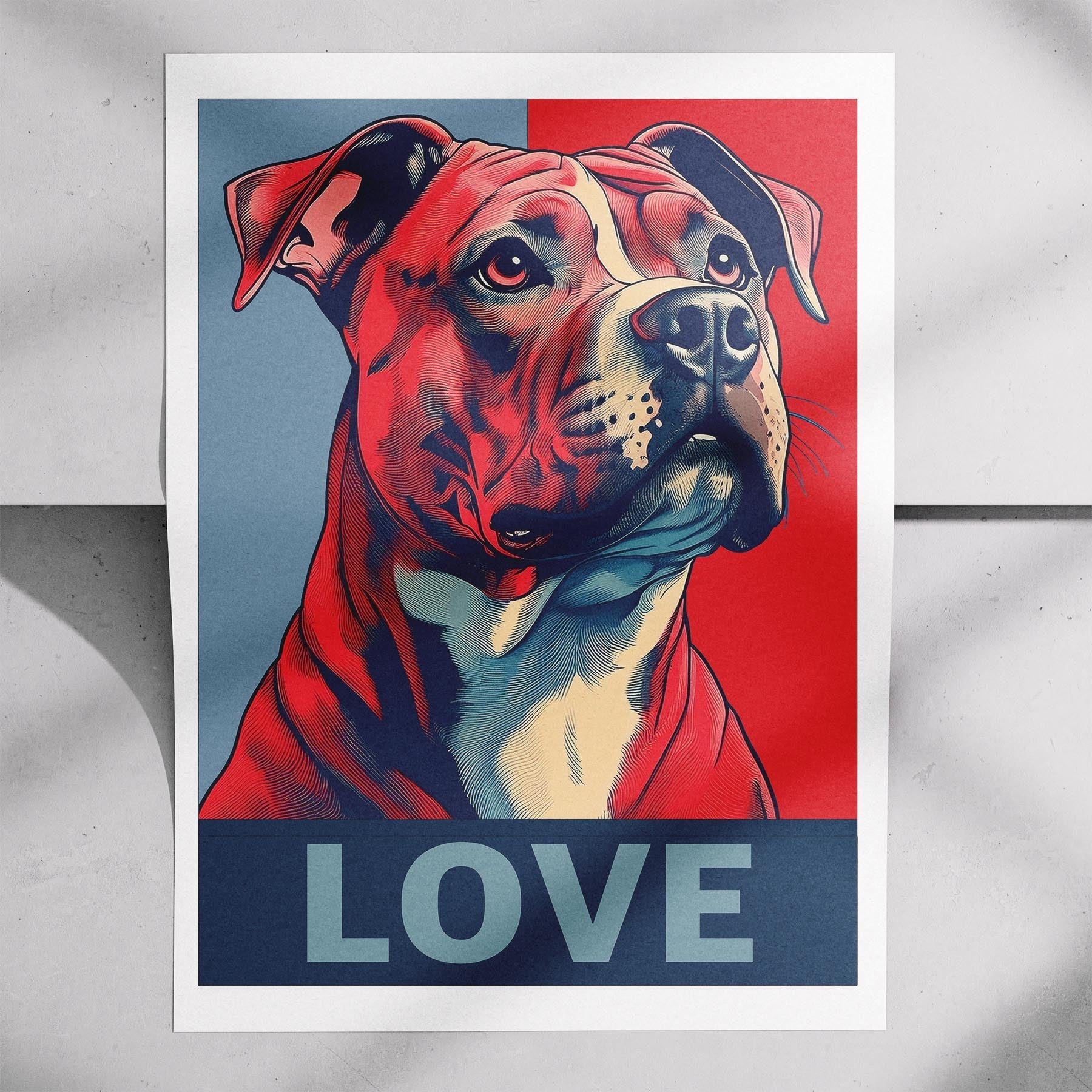 American Pitbull Terrier LOVE Series Inspired by the Obama Poster image 7