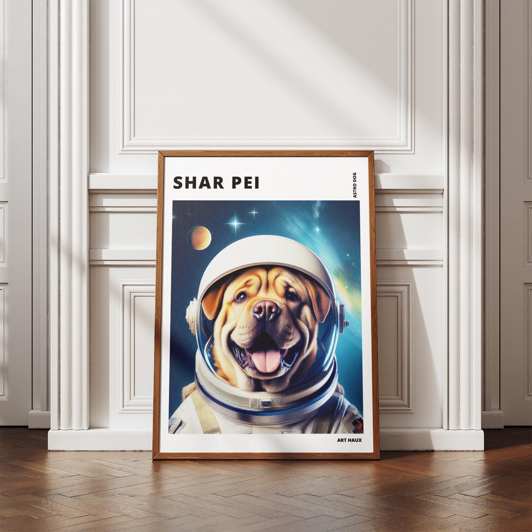 Shar Pei Astronaut Dog Series with Text Astro Dog image 4