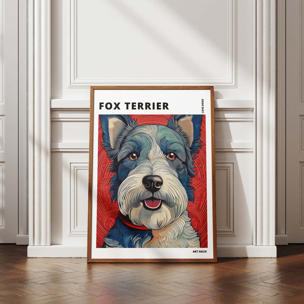 Fox Terrier Hokusai Japanese Inspired Dog Series with Text image 4
