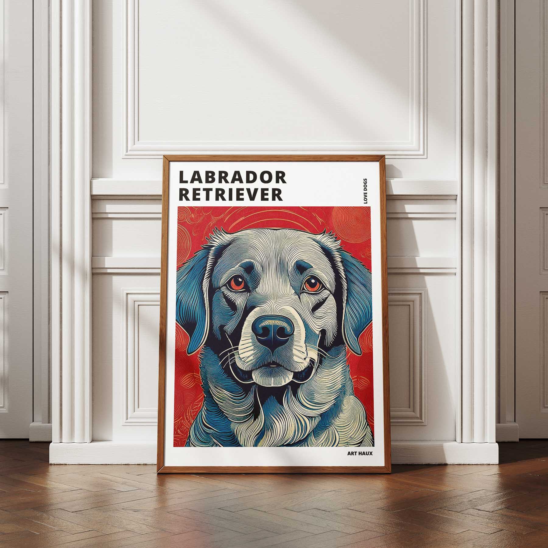 Labrador Retriever Hokusai Japanese Inspired Dog Series with Text image 4