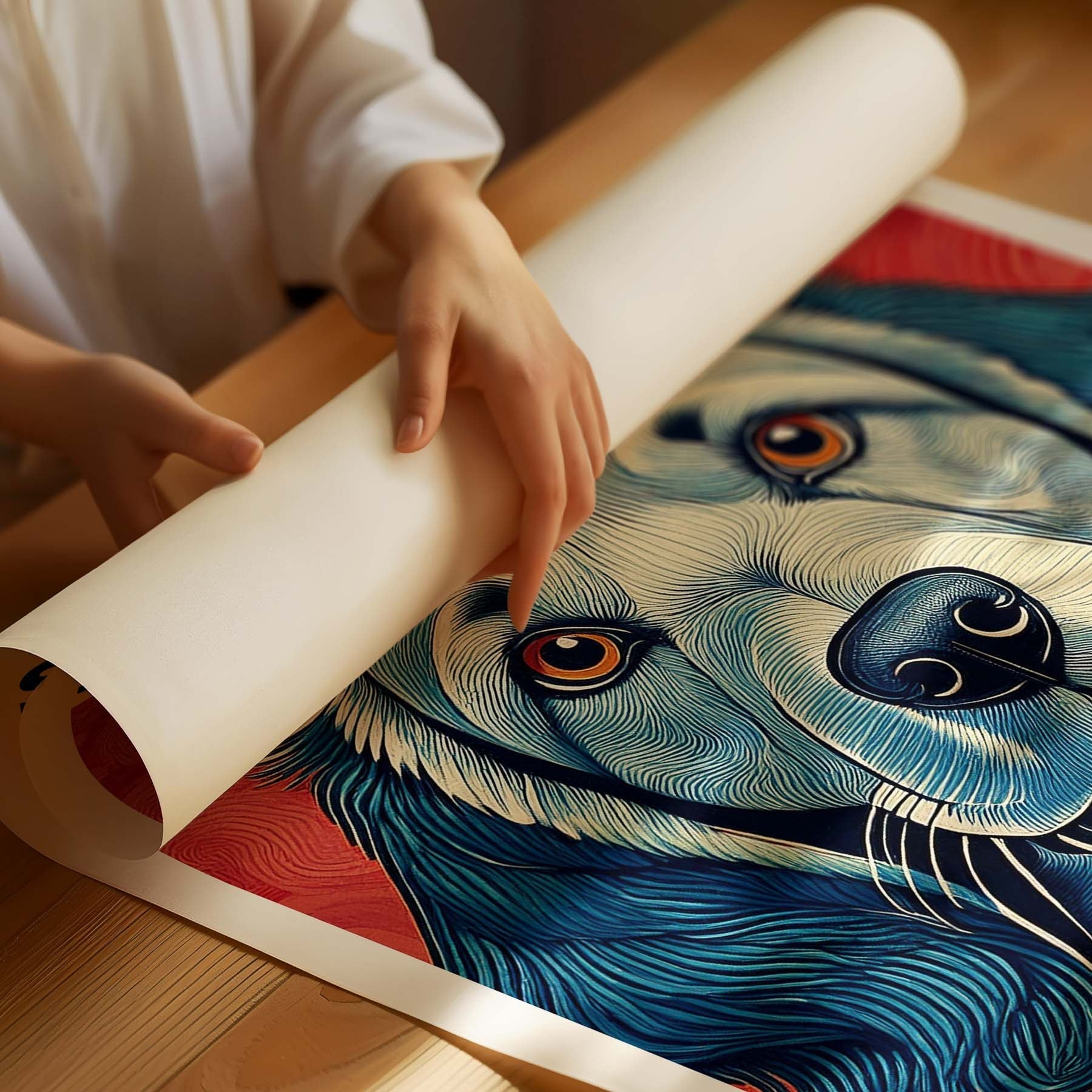 English Setter Hokusai Japanese Inspired Dog Series with Text image 1