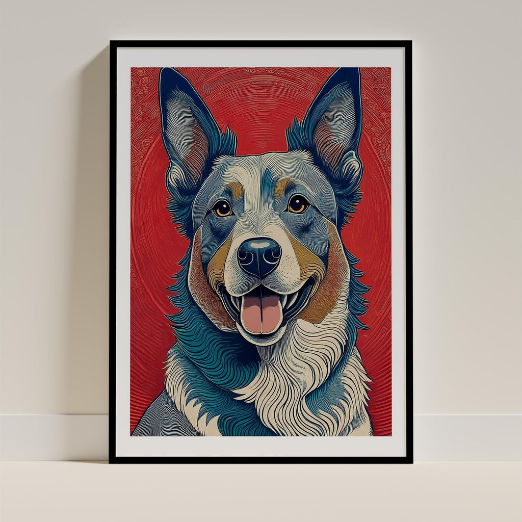 Cattle Dog Hokusai Japanese Inspired Dog Series image 0