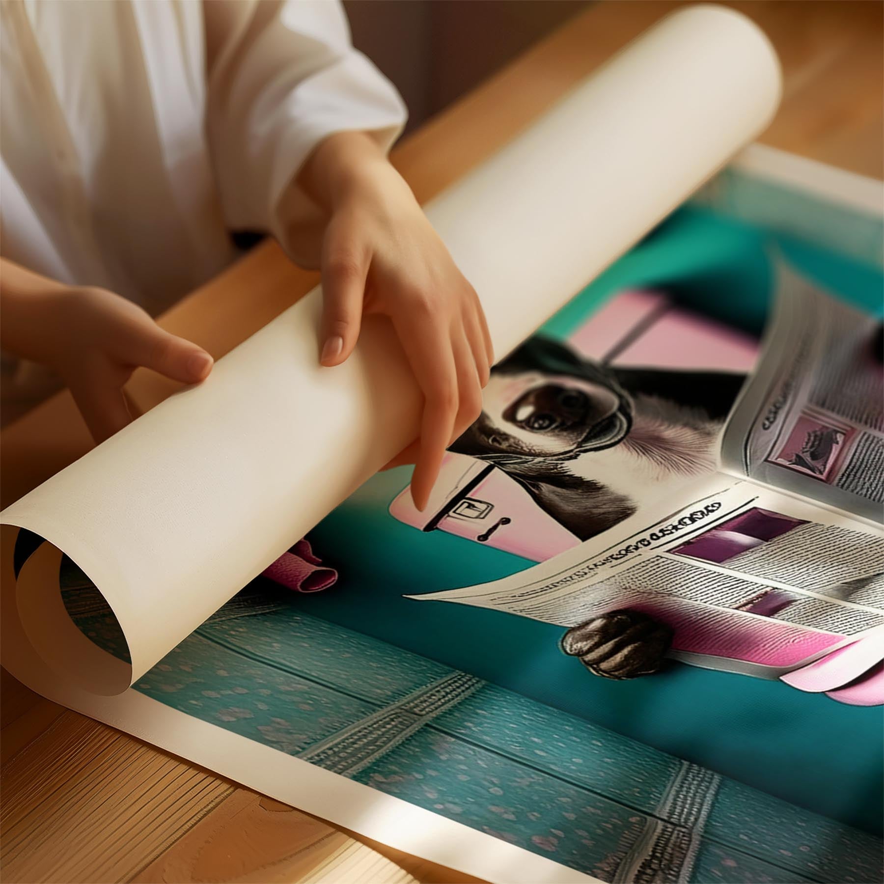 Bull Terrier Toilet Dogs PInk and Turquise image 1