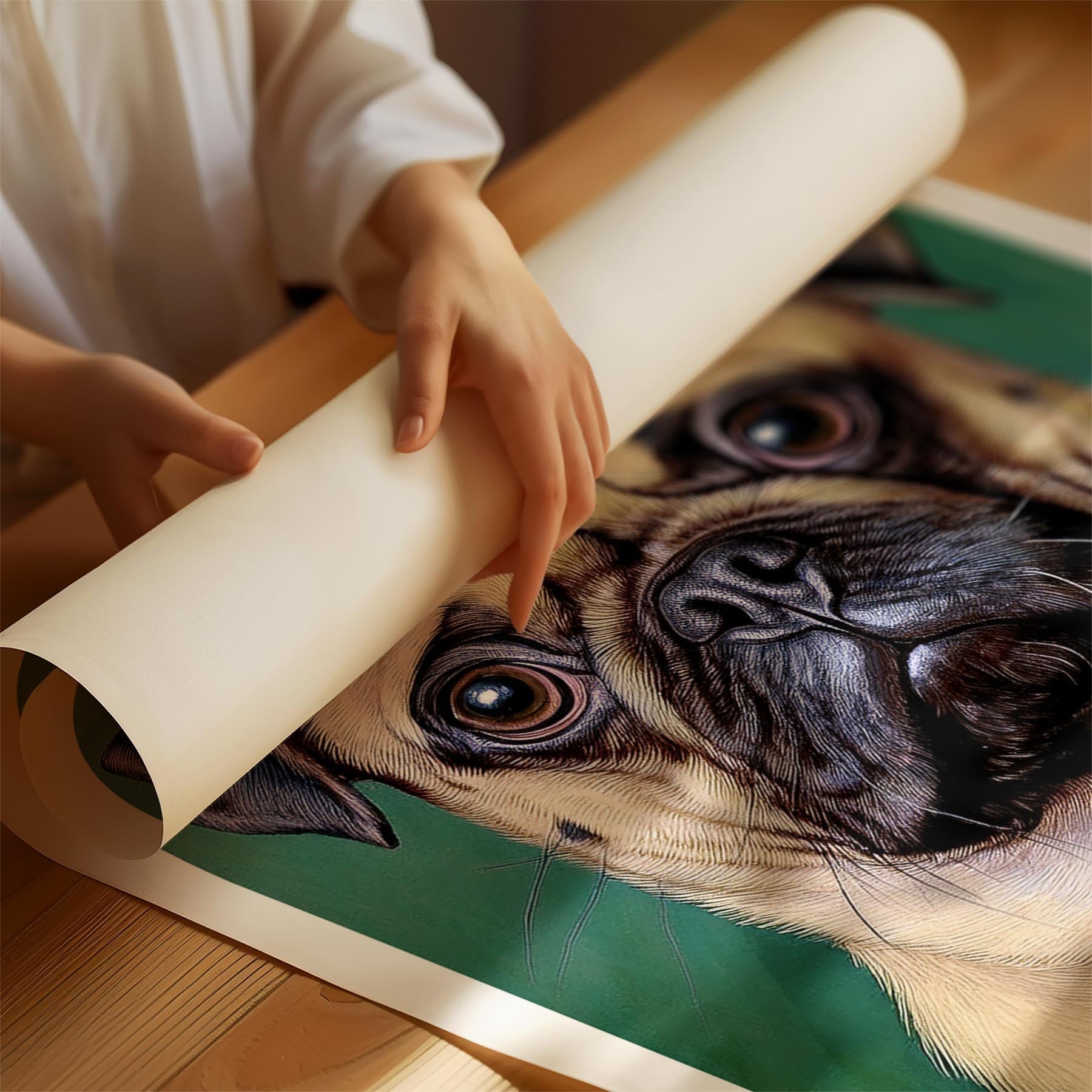 Pug Green Painted Series image 1