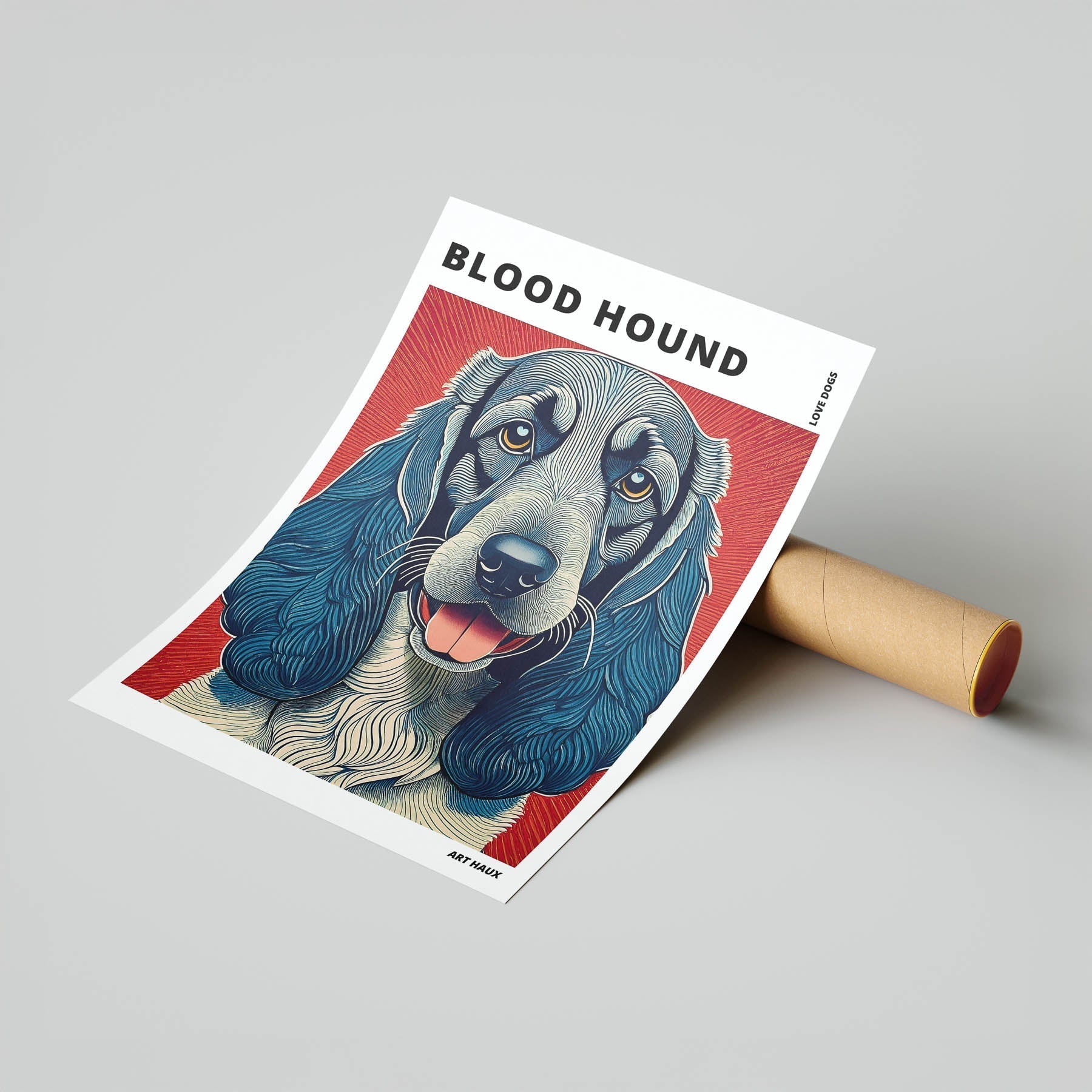 Bloodhound Hokusai Japanese Inspired Dog Series with Text image 6