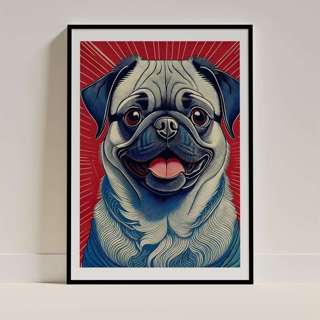 Pug Hokusai Japanese Inspired Dog Series image 0