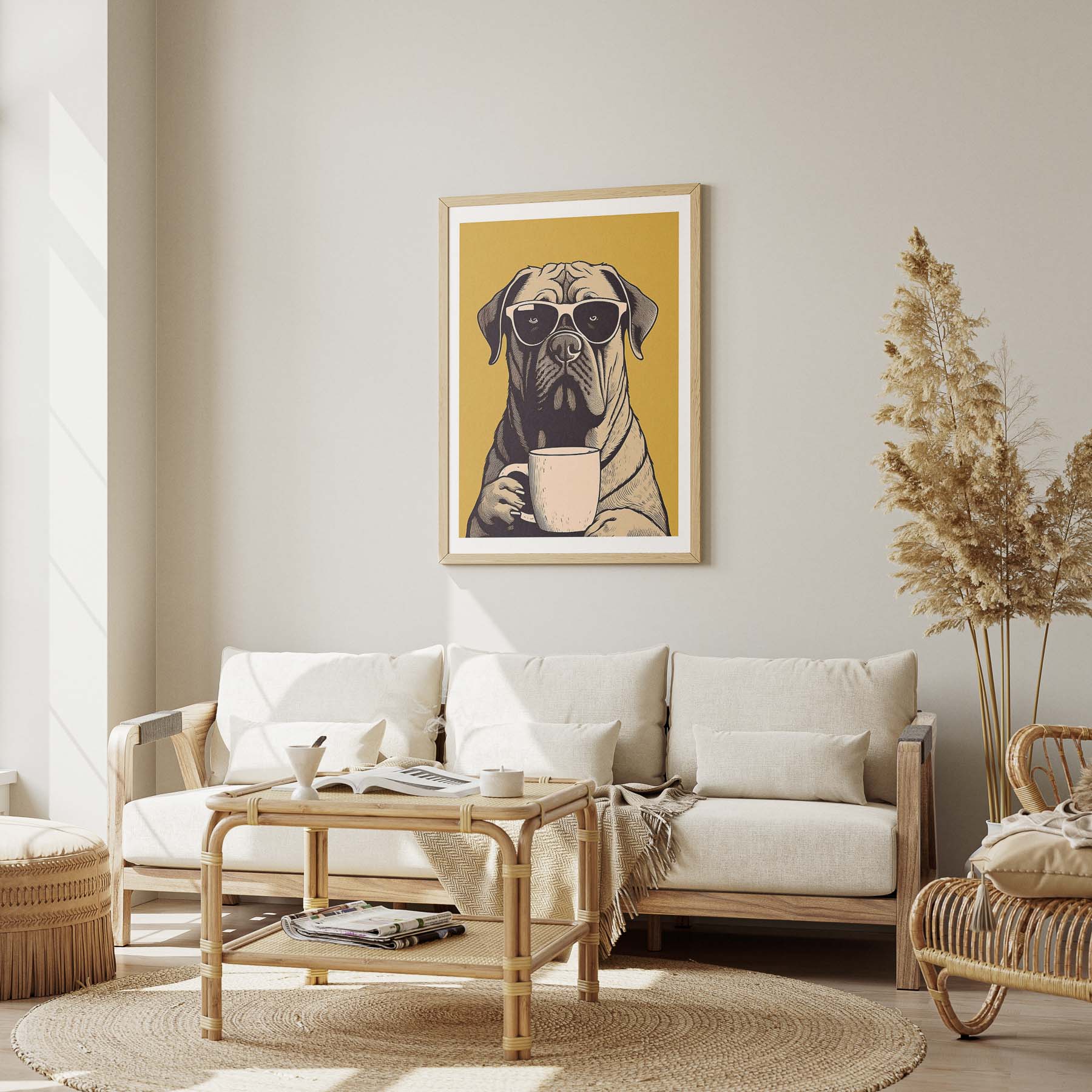 Bullmastiff Chillin Coffee Dog image 1