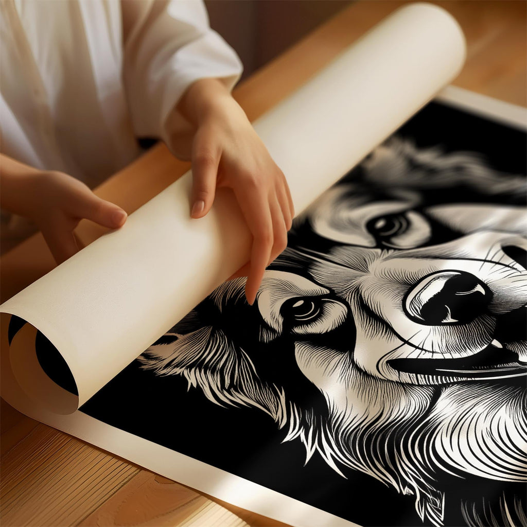 German Spitz Line Dog Series in Black and White image 1