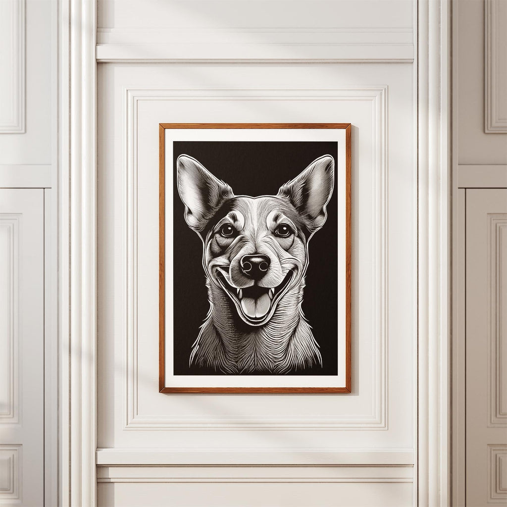 Jack Russell Line Dog Series in Black and White image 3