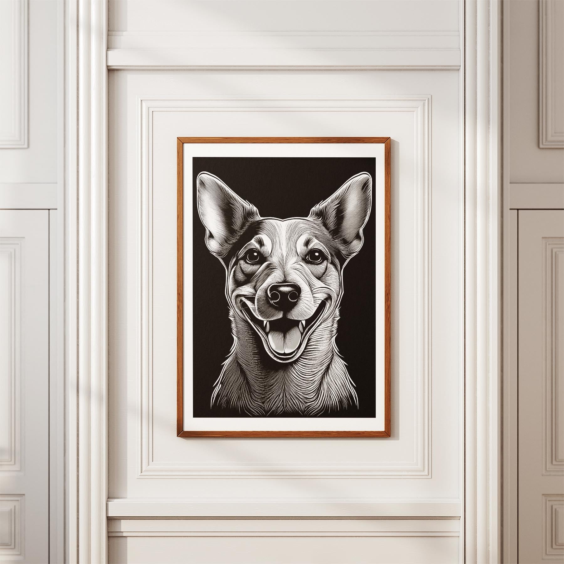 Jack Russell Line Dog Series in Black and White image 3