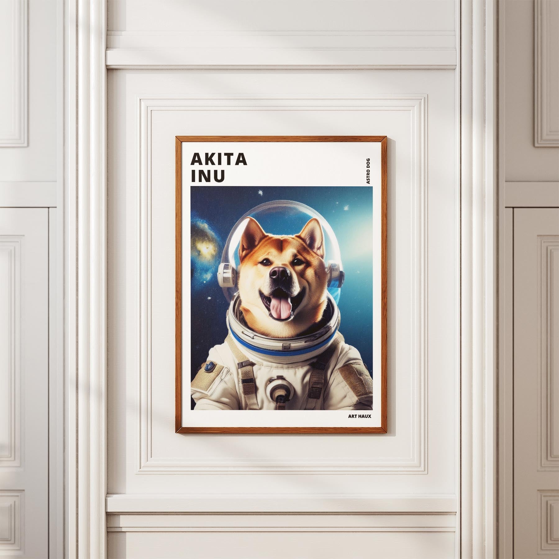 Akita Inu Astronaut Dog Series with Text Astro Dog image 3