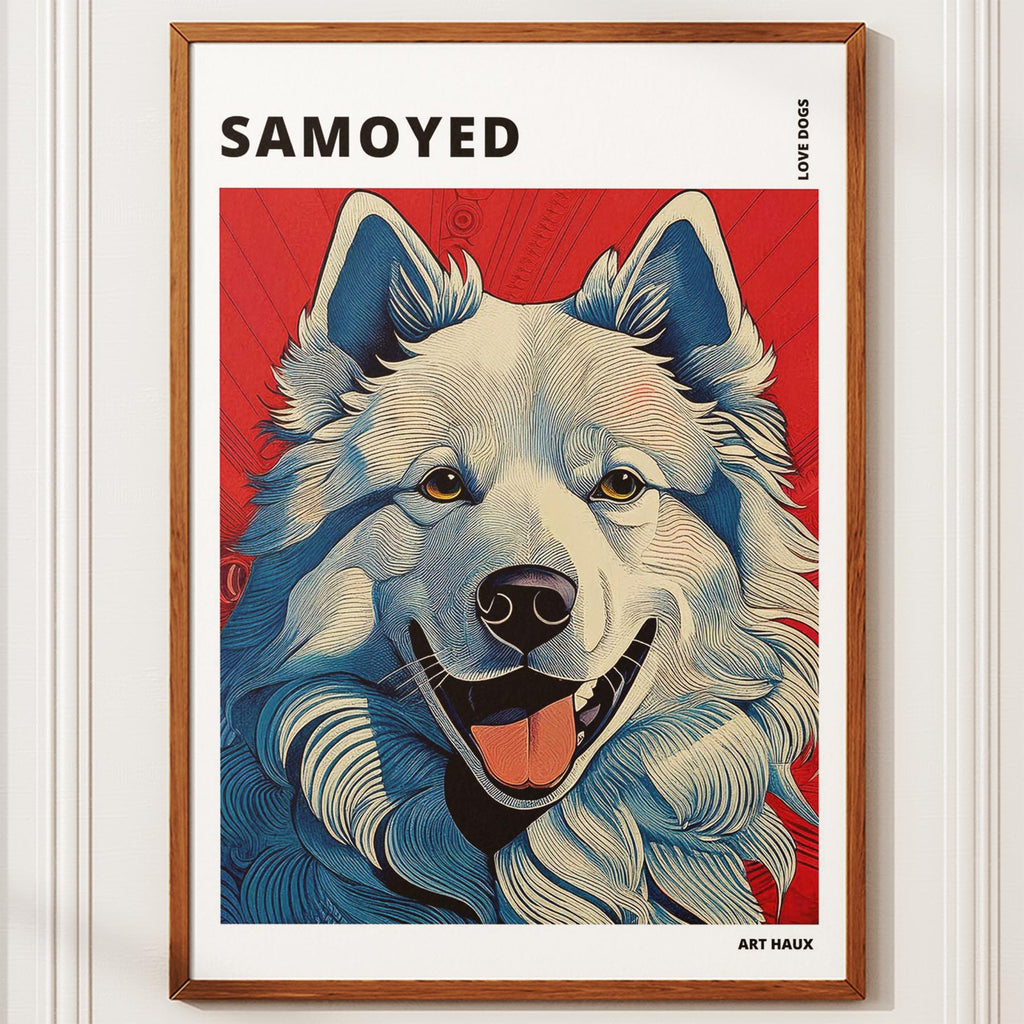 Samoyed Hokusai Japanese Inspired Dog Series with Text image 9