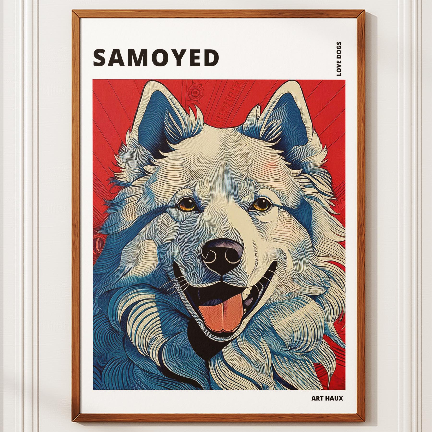 Samoyed Hokusai Japanese Inspired Dog Series with Text image 9