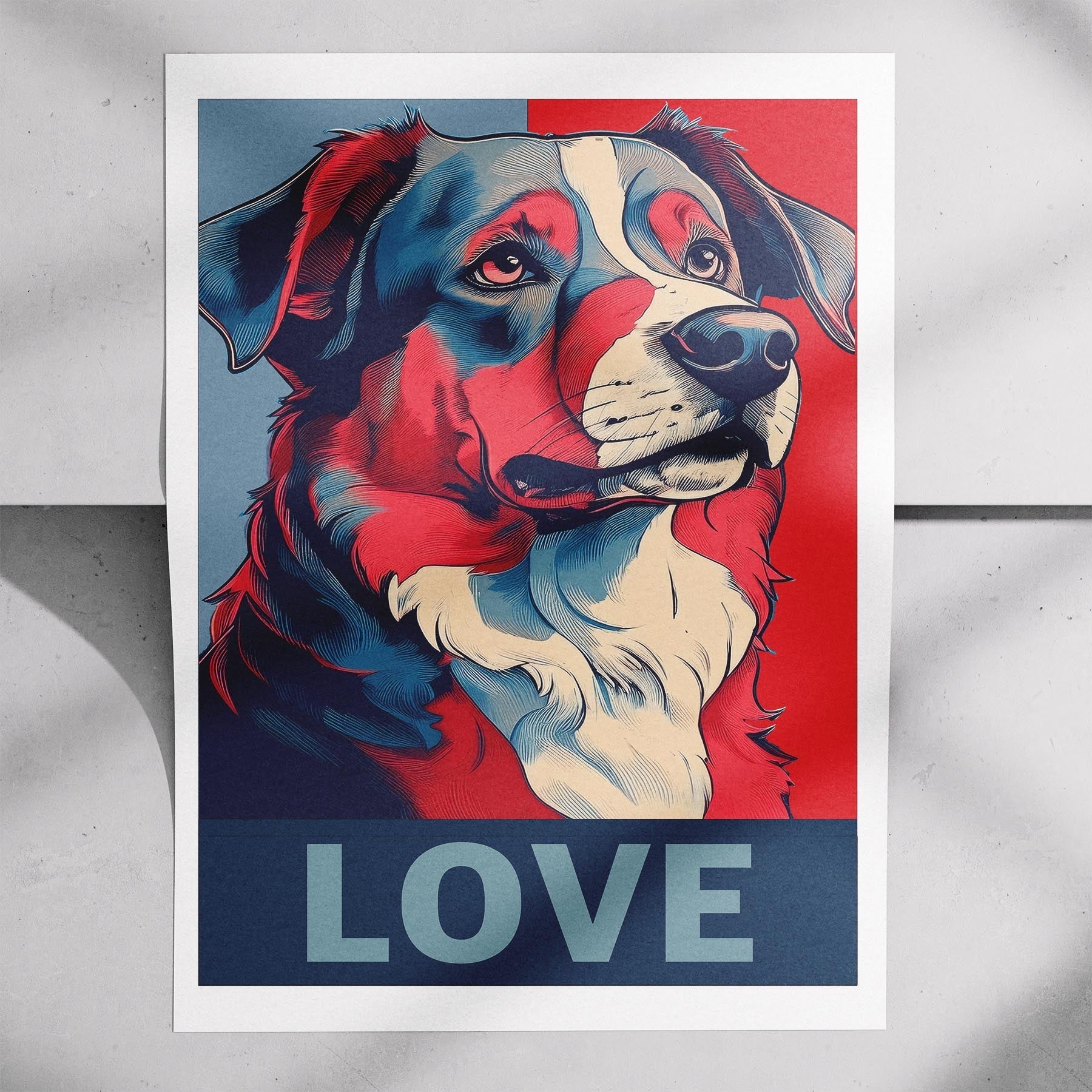 Australian Shepherd LOVE Series Inspired by the Obama Poster image 7