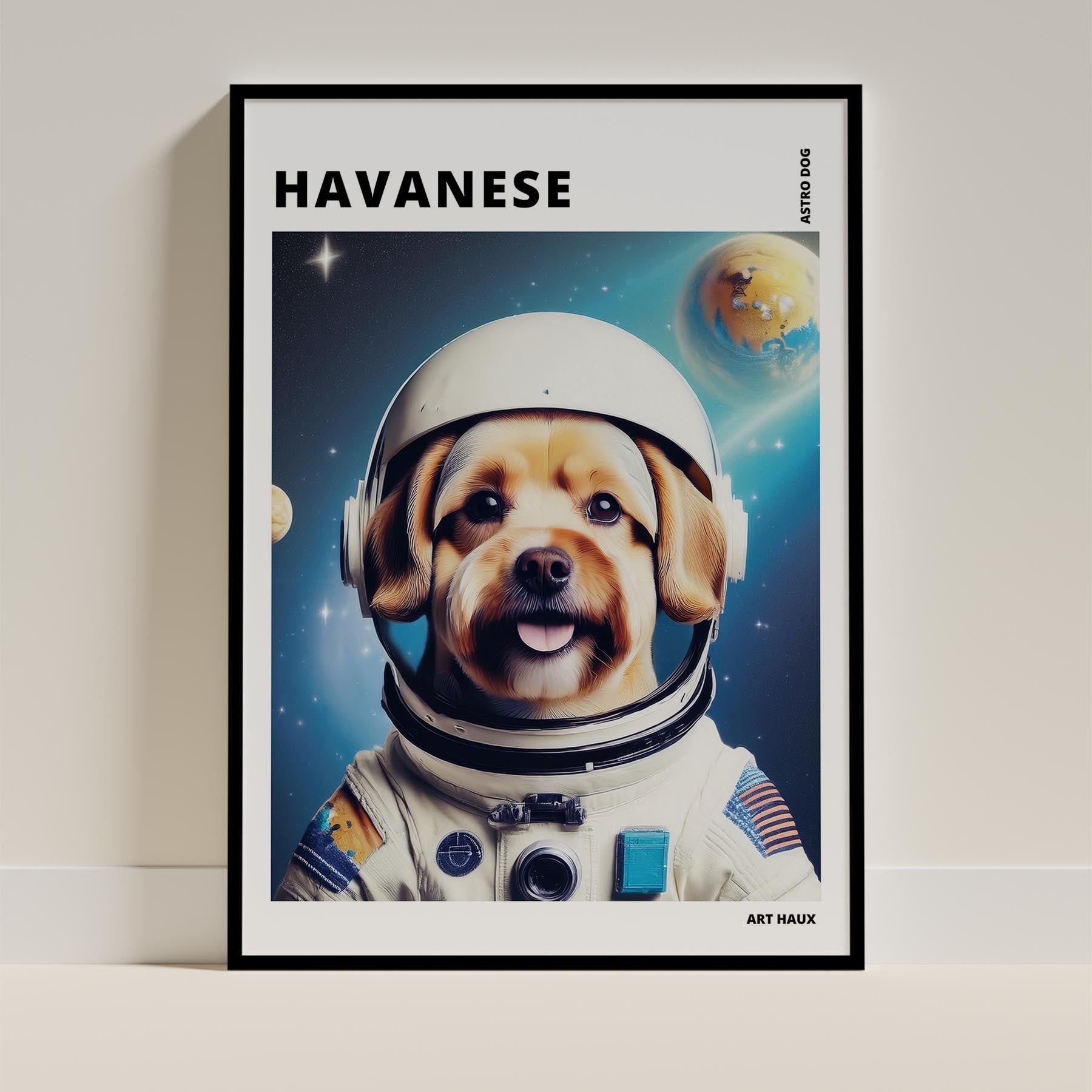 Havanese Astronaut Dog Series with Text Astro Dog image 11