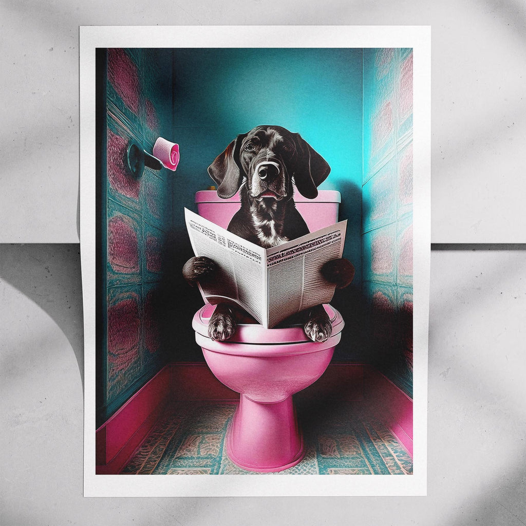 Hungarian Vizsla Toilet Dogs PInk and Turquise image 7