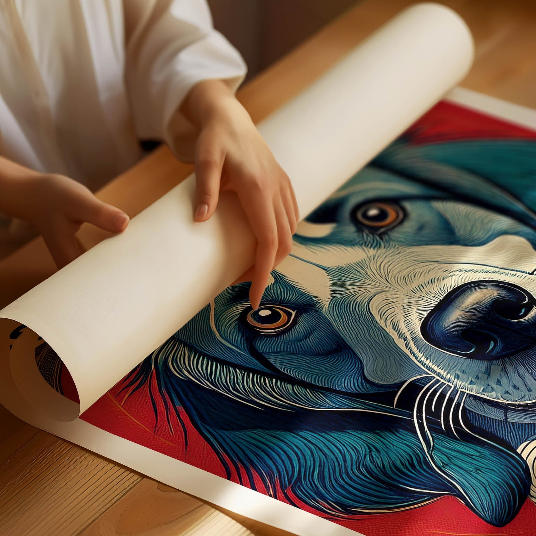 English Setter Hokusai Japanese Inspired Dog Series with Text image 1