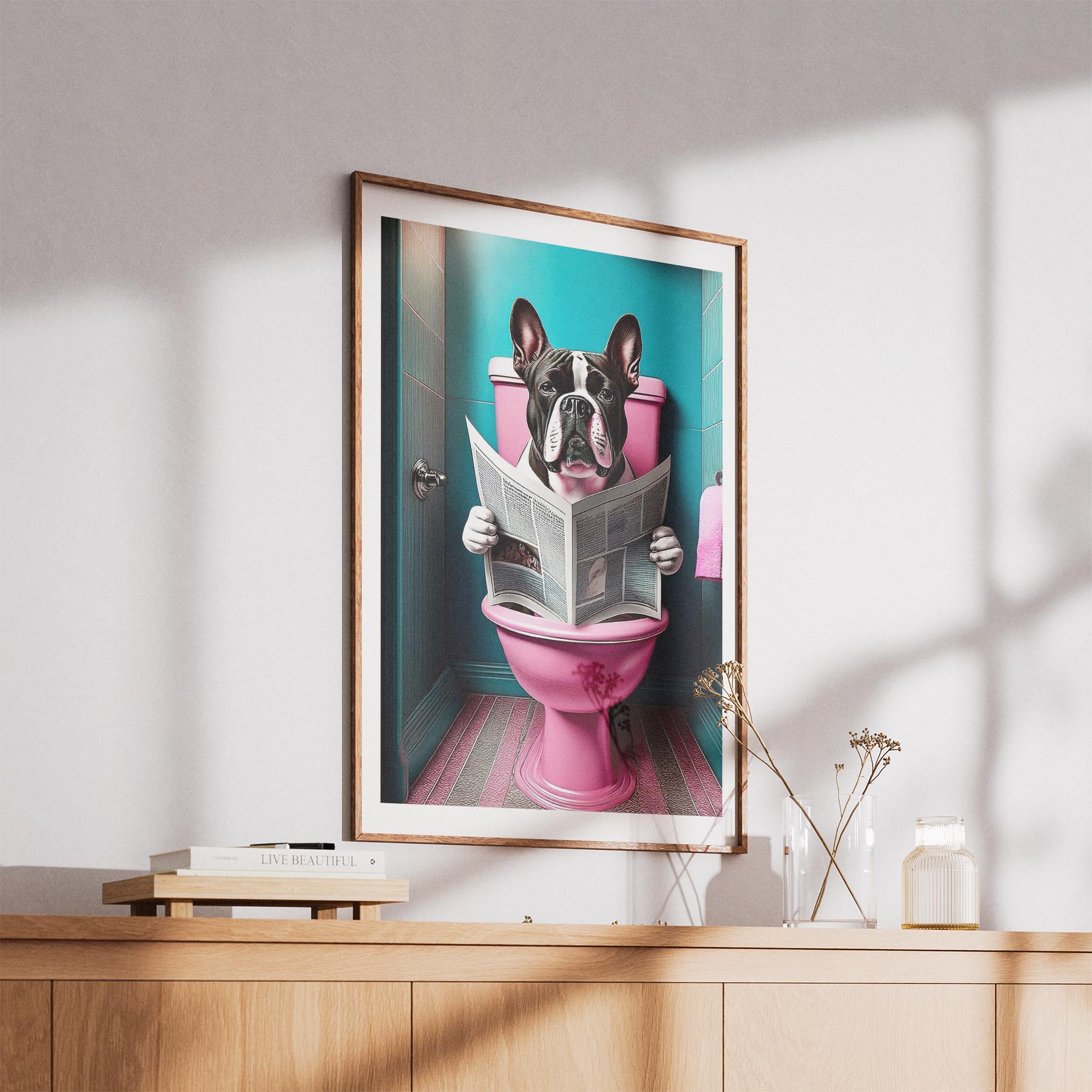 Bullmastiff Toilet Dogs PInk and Turquise image 5