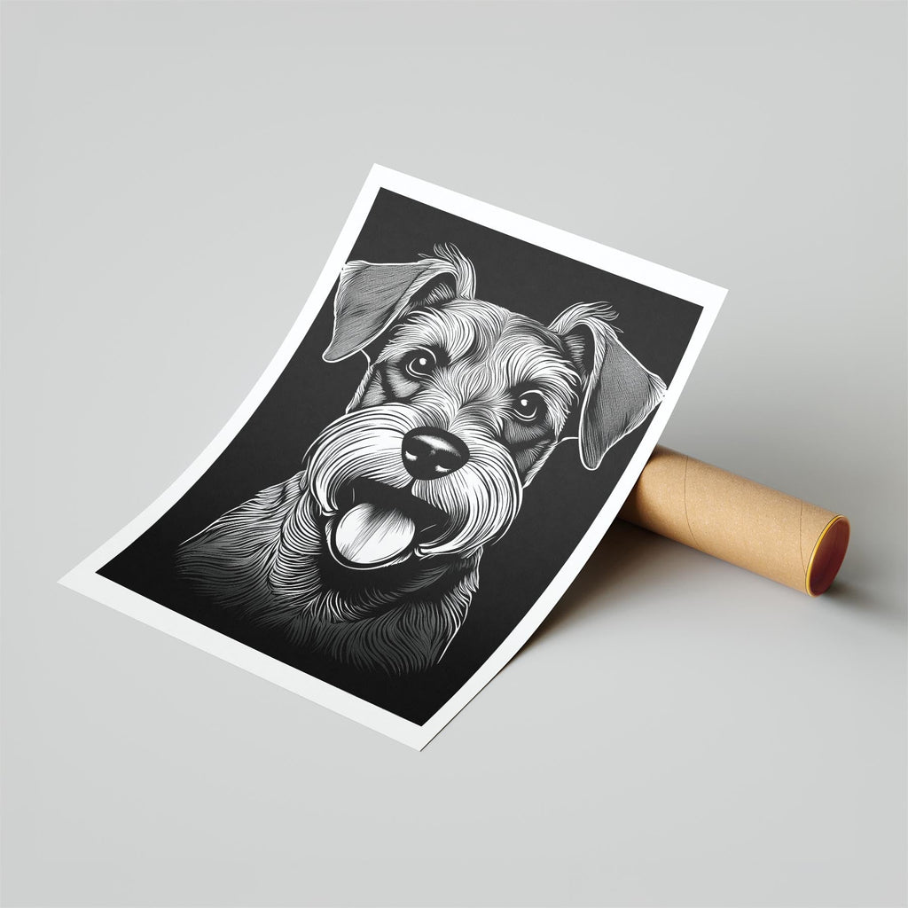 Schnauzer Line Dog Series in Black and White image 6
