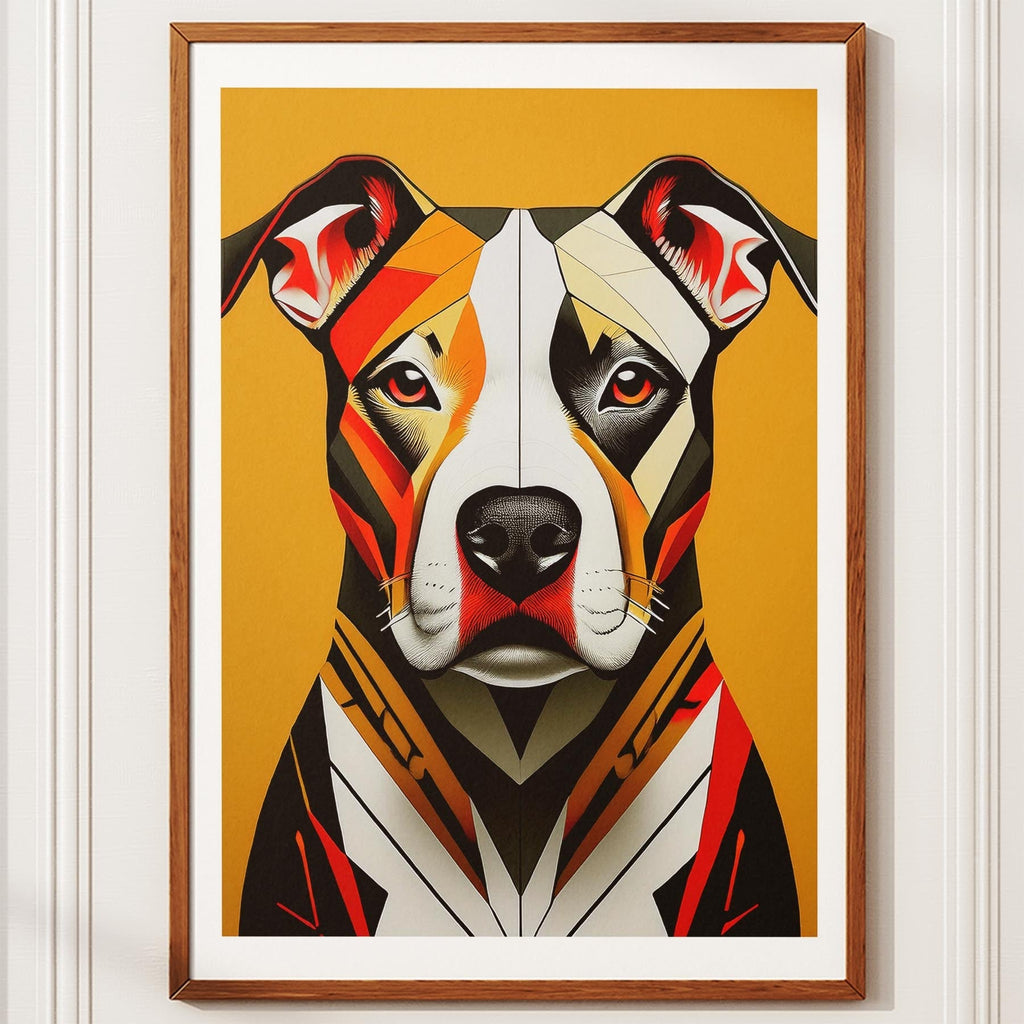 Staffordshire Bull Terrier Geometric Orange Series image 10