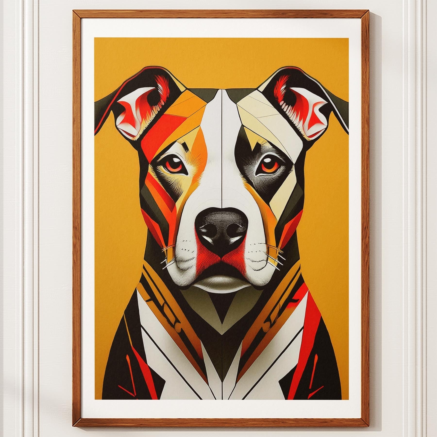 Staffordshire Bull Terrier Geometric Orange Series image 10