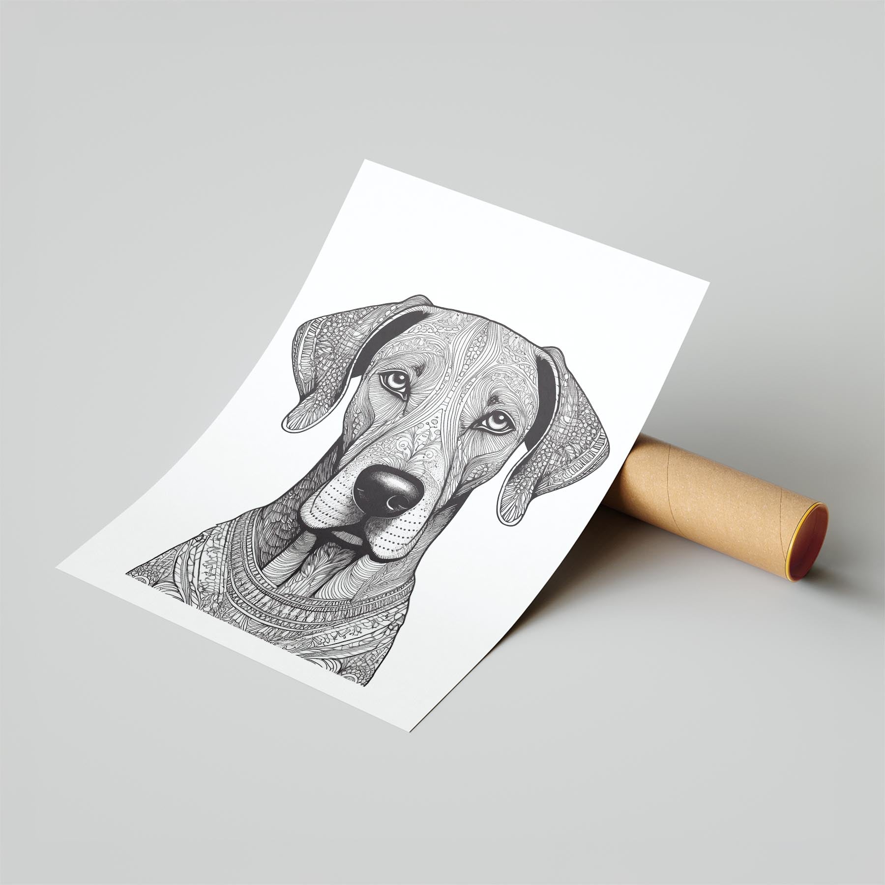 Great Dane Mandala Black and White Dog Series image 6