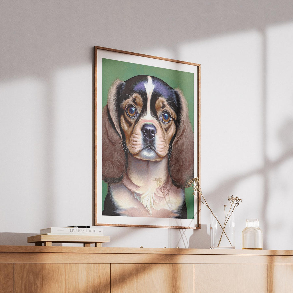Cavalier Spaniel Green Painted Series image 5