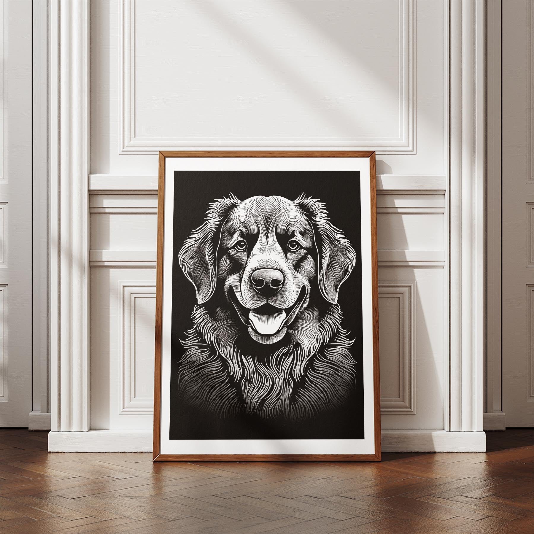 Newfoundland Line Dog Series in Black and White image 4