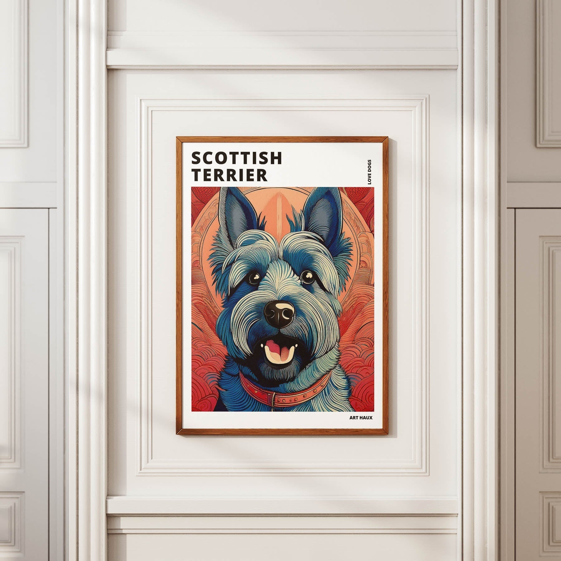 Scottish Terrier Hokusai Japanese Inspired Dog Series with Text image 3