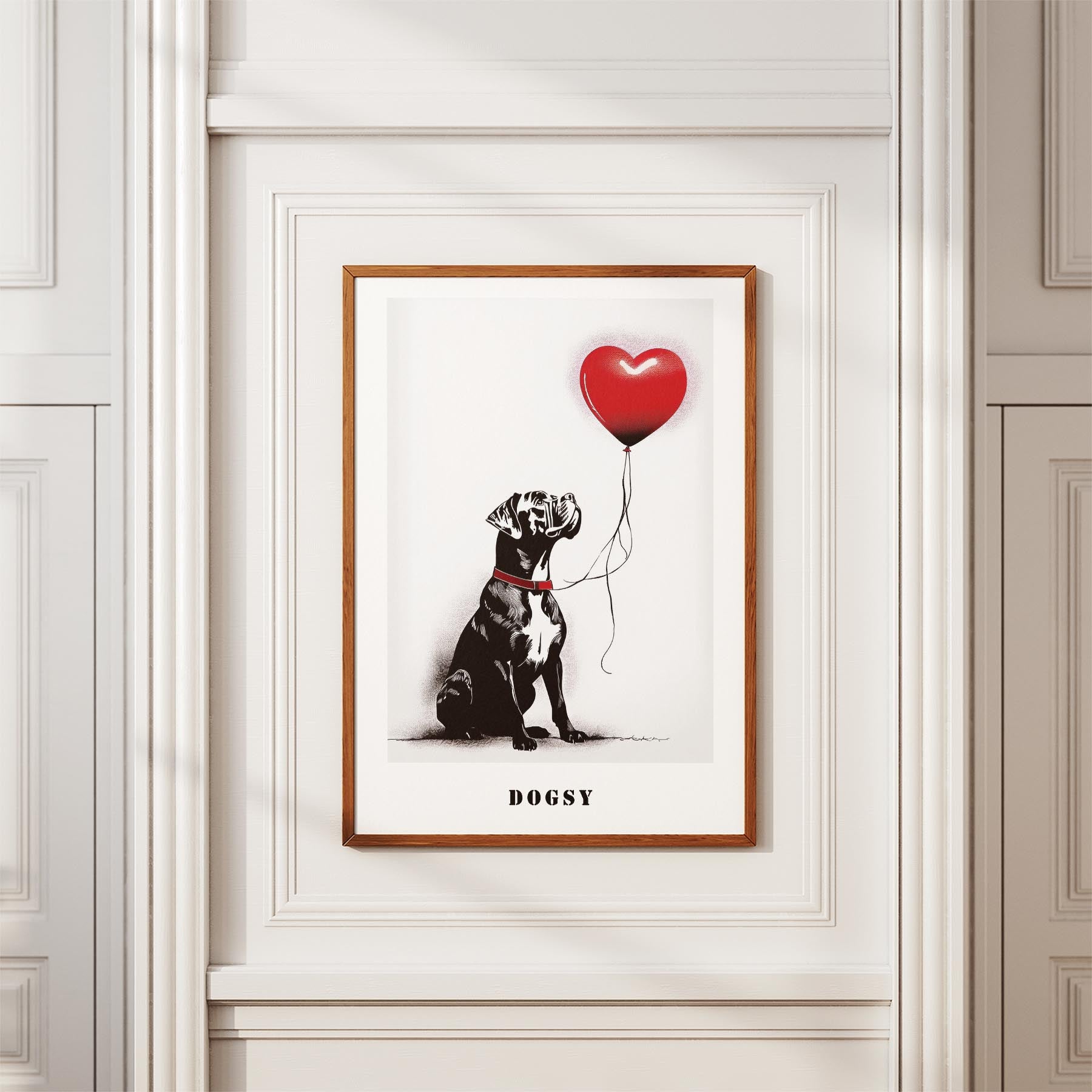 Boxer DOGSY Series inspired by the Art of Banksy with text Dogsy image 3