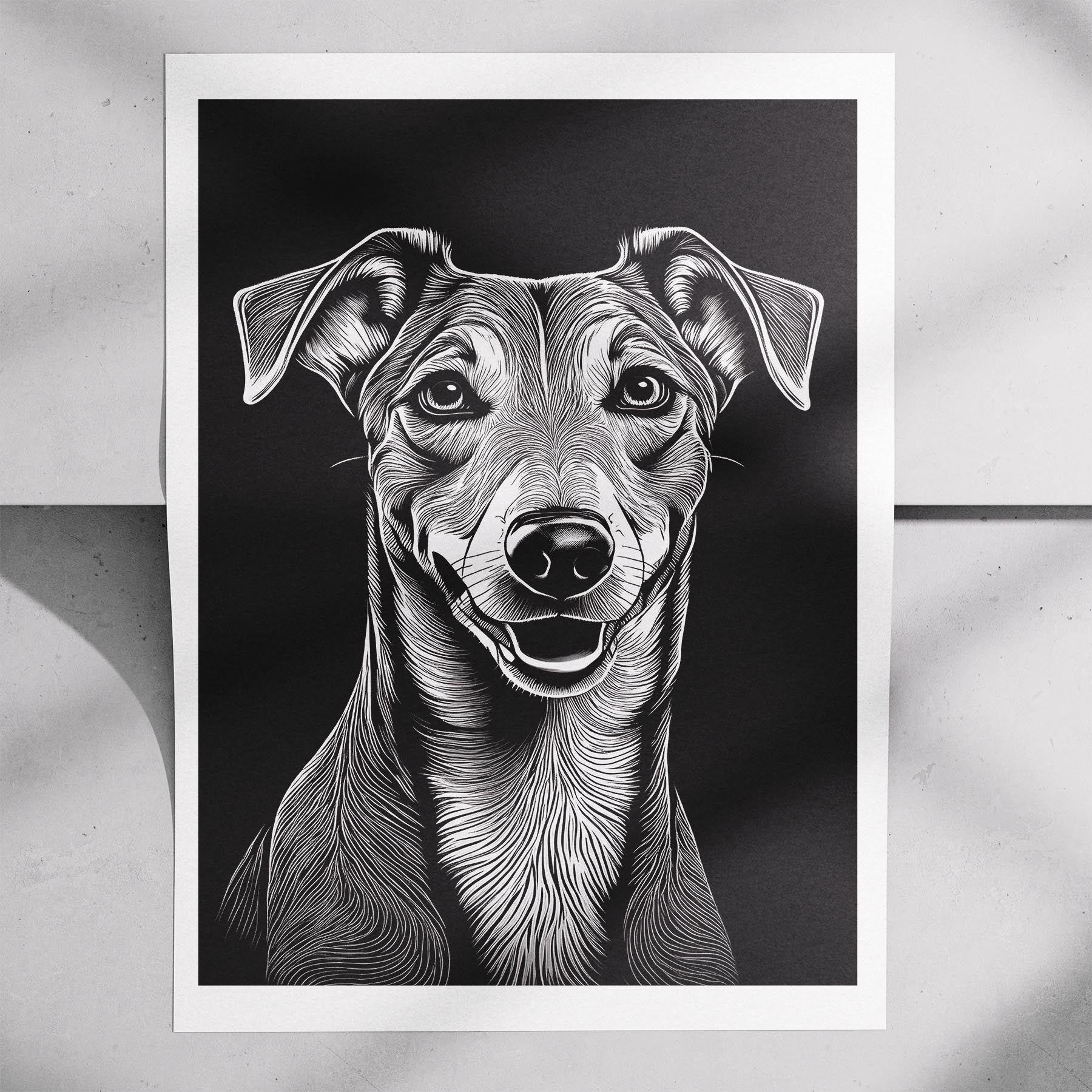 Greyhound Line Dog Series in Black and White image 7